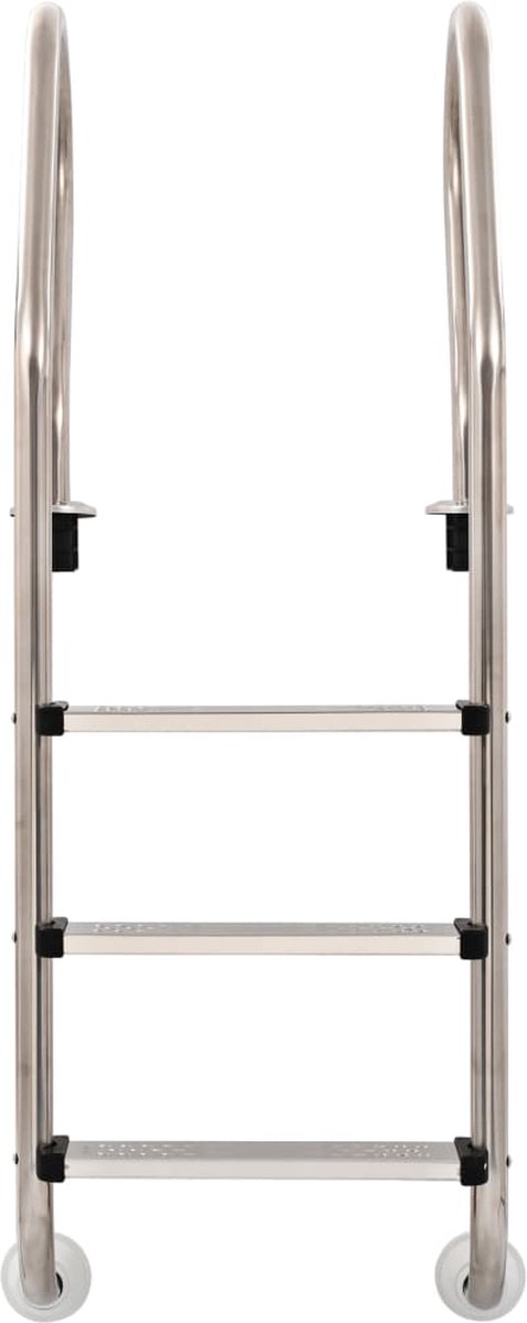 Vidaxl Zwembadladder Met 3 Sporten 120 Cm Roestvrij Staal - Silver