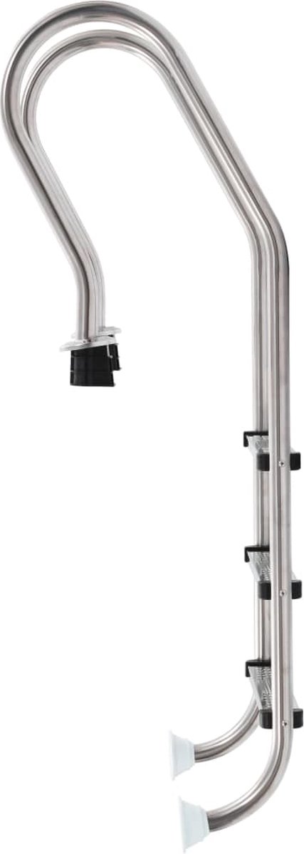 Vidaxl Zwembadladder Met 3 Sporten 120 Cm Roestvrij Staal - Silver