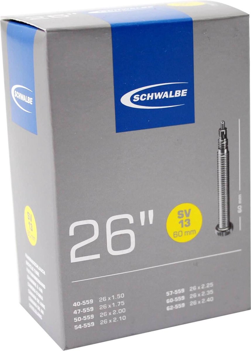 Schwalbe Binnenband Sv13 26 X 1.50-2.50 (40/62-559) Fv 60 Mm - Zwart