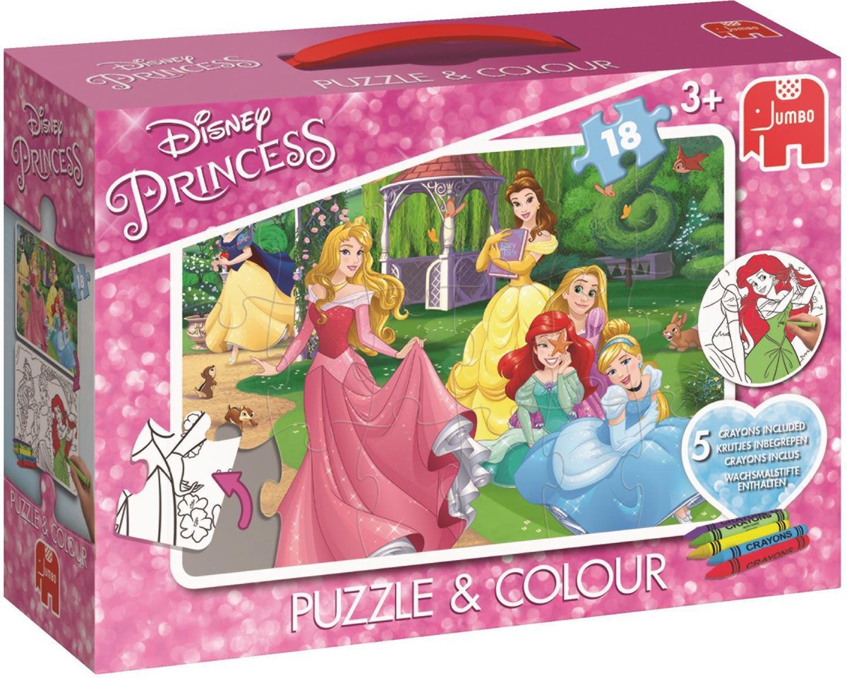 Jumbo Kleurplaatpuzzel Disney Princess 23-delig