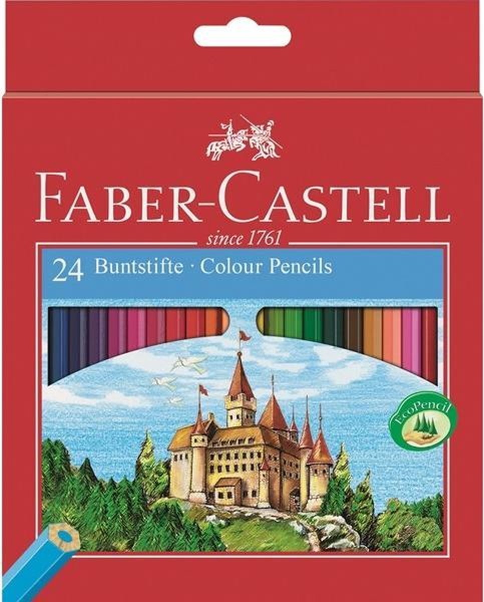 Faber Castell Kleurpotlood Castle Kartonnen Etui à 24 Stuks - Wit