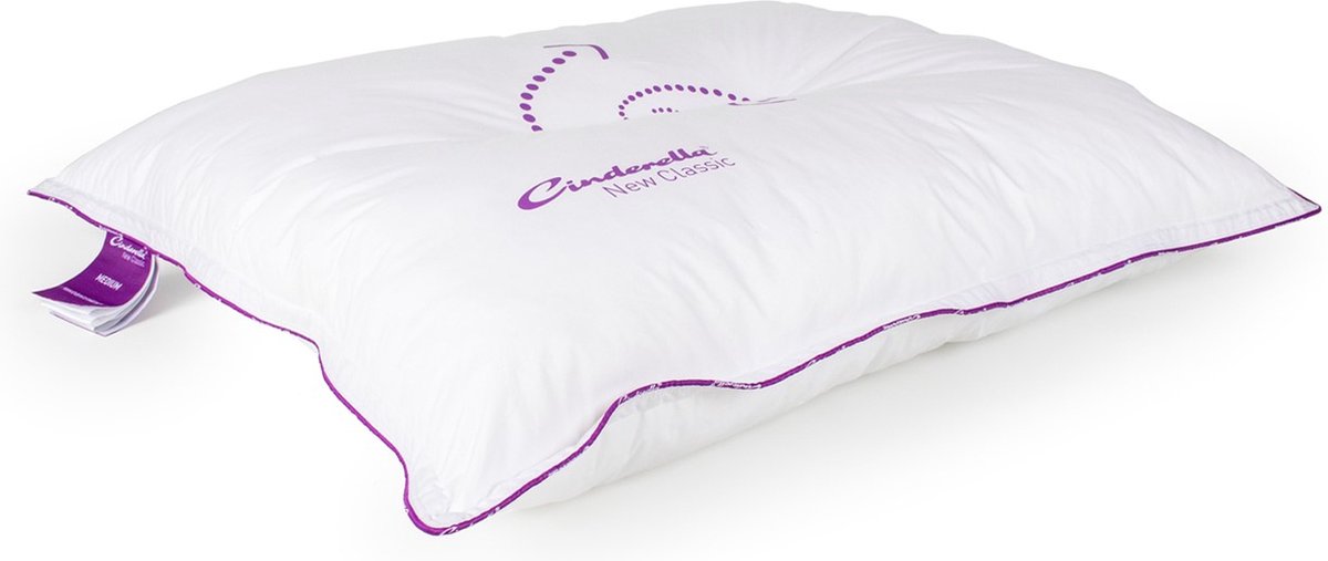 Cinderella New Classic Synthetisch Medium Hoofdkussen - 100% Thermosoft Holle Polyester Vezelbolletjes - - Wit