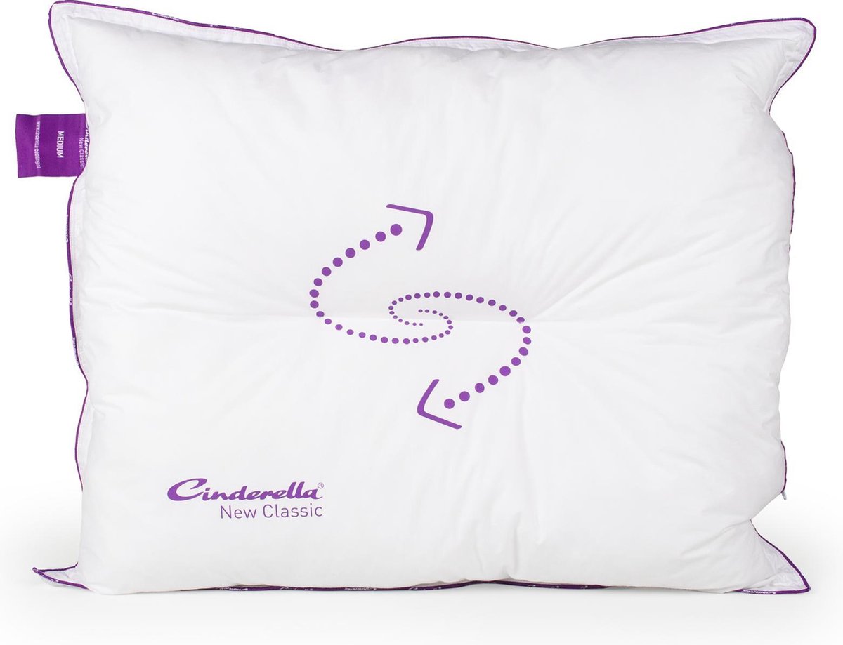 Cinderella New Classic Synthetisch Medium Hoofdkussen - 100% Thermosoft Holle Polyester Vezelbolletjes - - Wit