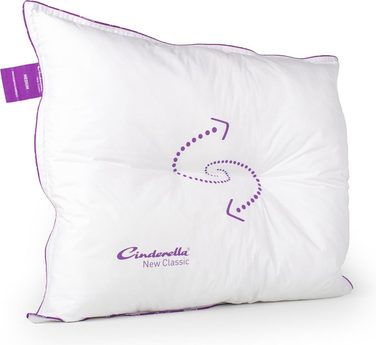 Cinderella New Classic Synthetisch Medium Hoofdkussen - 100% Thermosoft Holle Polyester Vezelbolletjes - - Wit