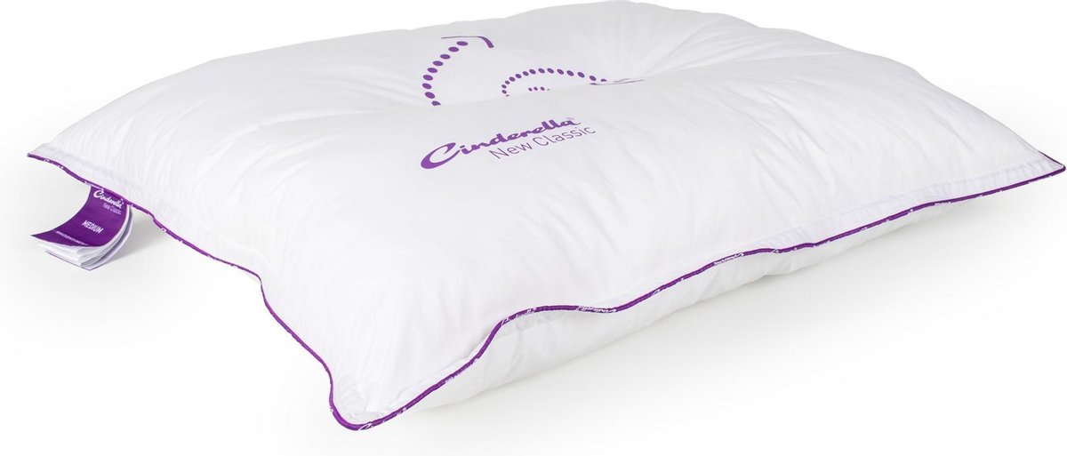 Cinderella New Classic Synthetisch Medium Hoofdkussen - 100% Thermosoft Holle Polyester Vezelbolletjes - - Wit