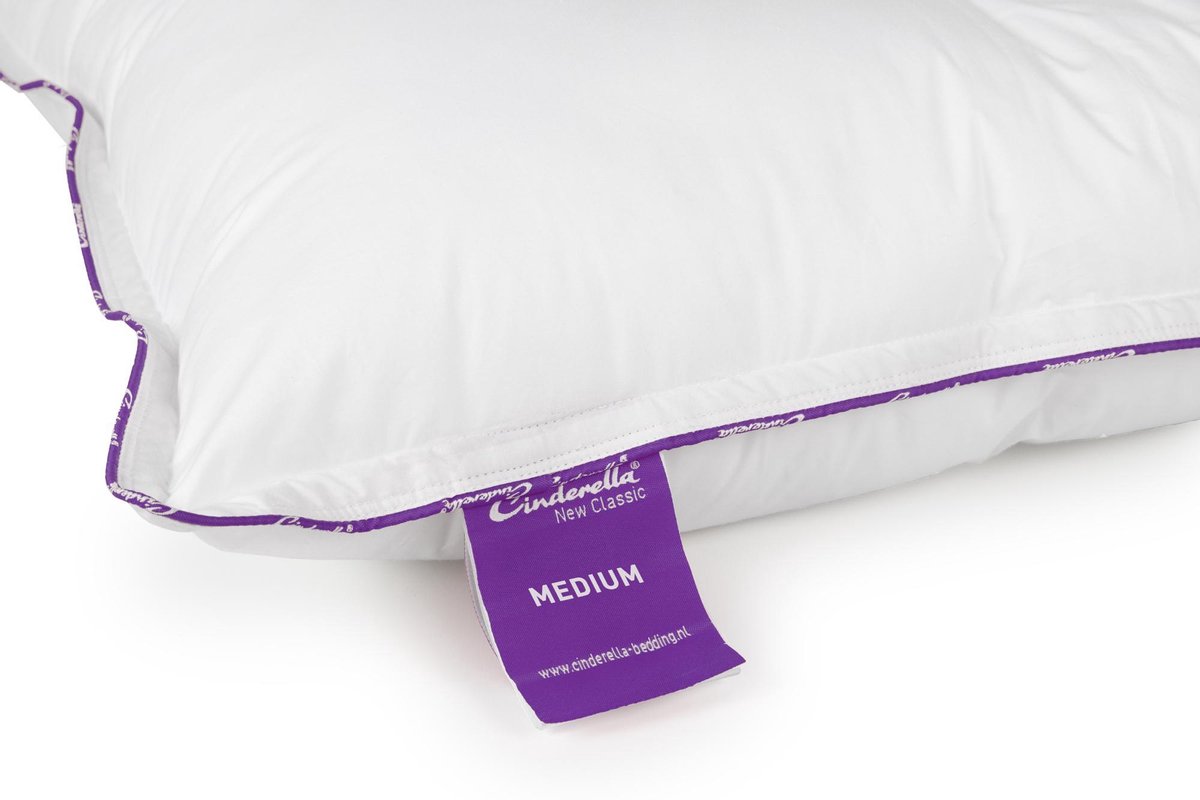 Cinderella New Classic Synthetisch Medium Hoofdkussen - 100% Thermosoft Holle Polyester Vezelbolletjes - - Wit