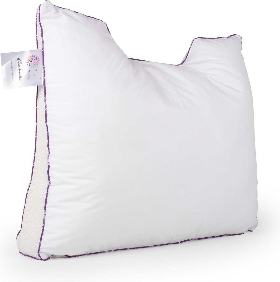 Cinderella Rondo Synthetisch Medium Hoofdkussen - 100% Thermosoft Holle Polyester Vezelbolletjes - - Wit