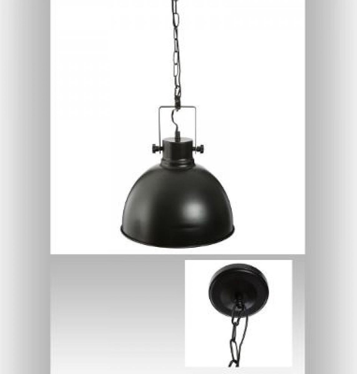 Ronde Metalen Hanglamp - Ø 30 Cm - - Negro