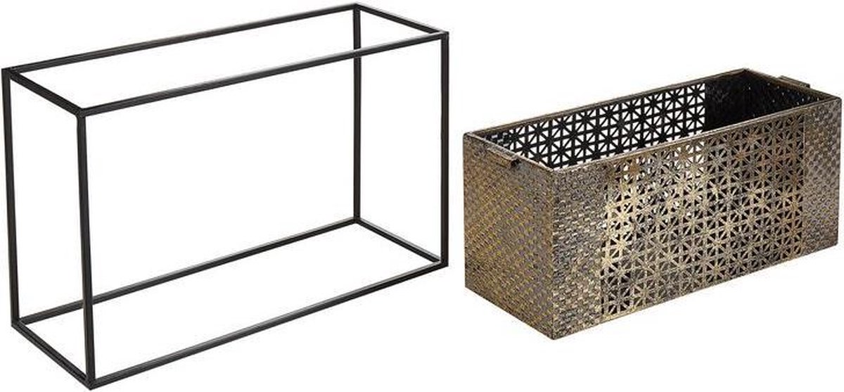 Beliani Amami Kaarsenhouder Metaal 16 X 41 Cm - Goud