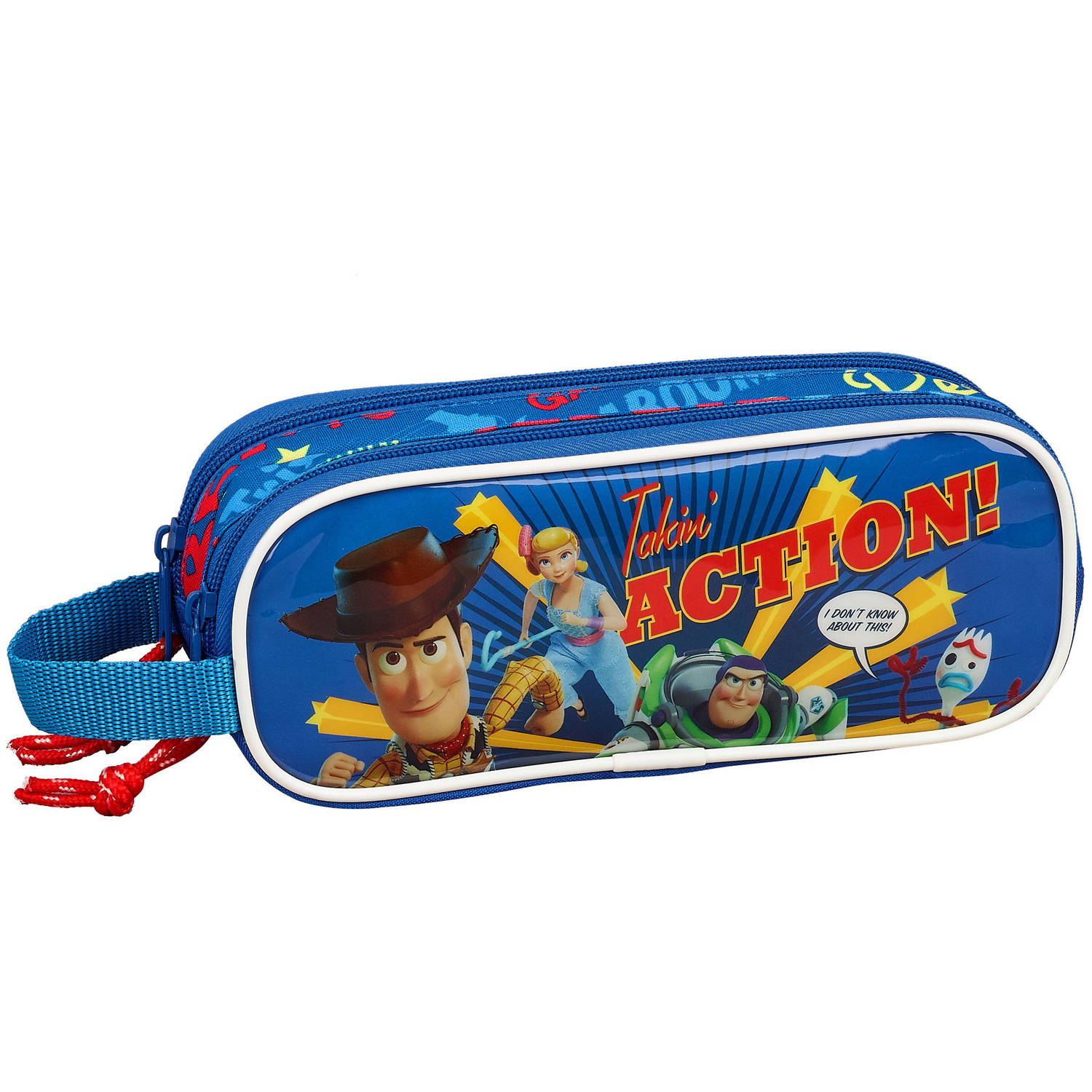 Toy Story Takin Action'! - Etui Met Twee Ritsen - 21 X 8 Cm - - Blauw