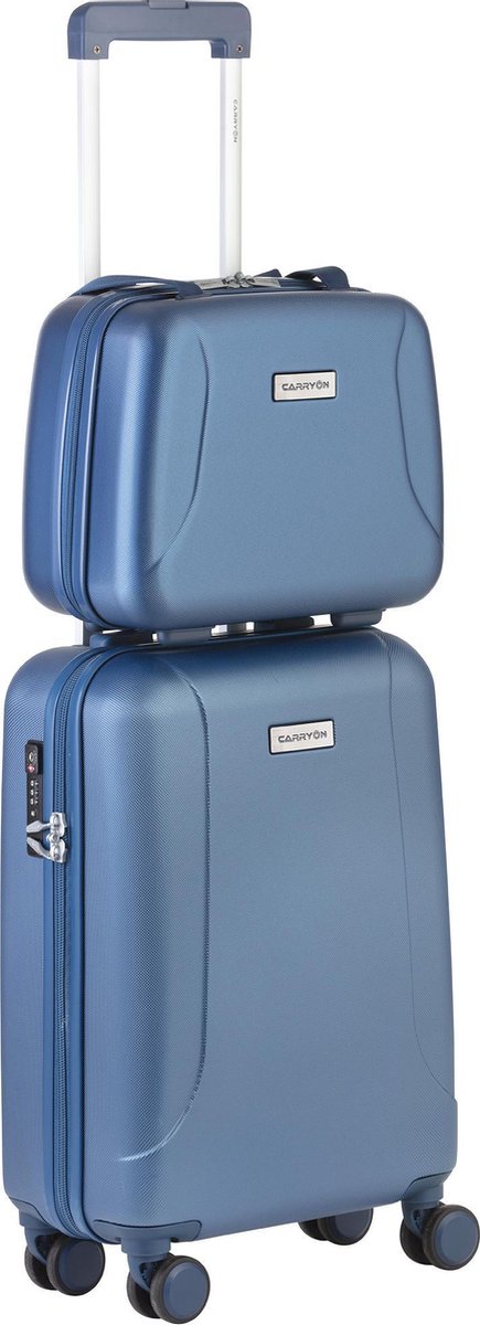 Carry On SkyhopperHandbagageEnBeautycase-55cmTsaTrolley -Make-upKoffer- - Blauw