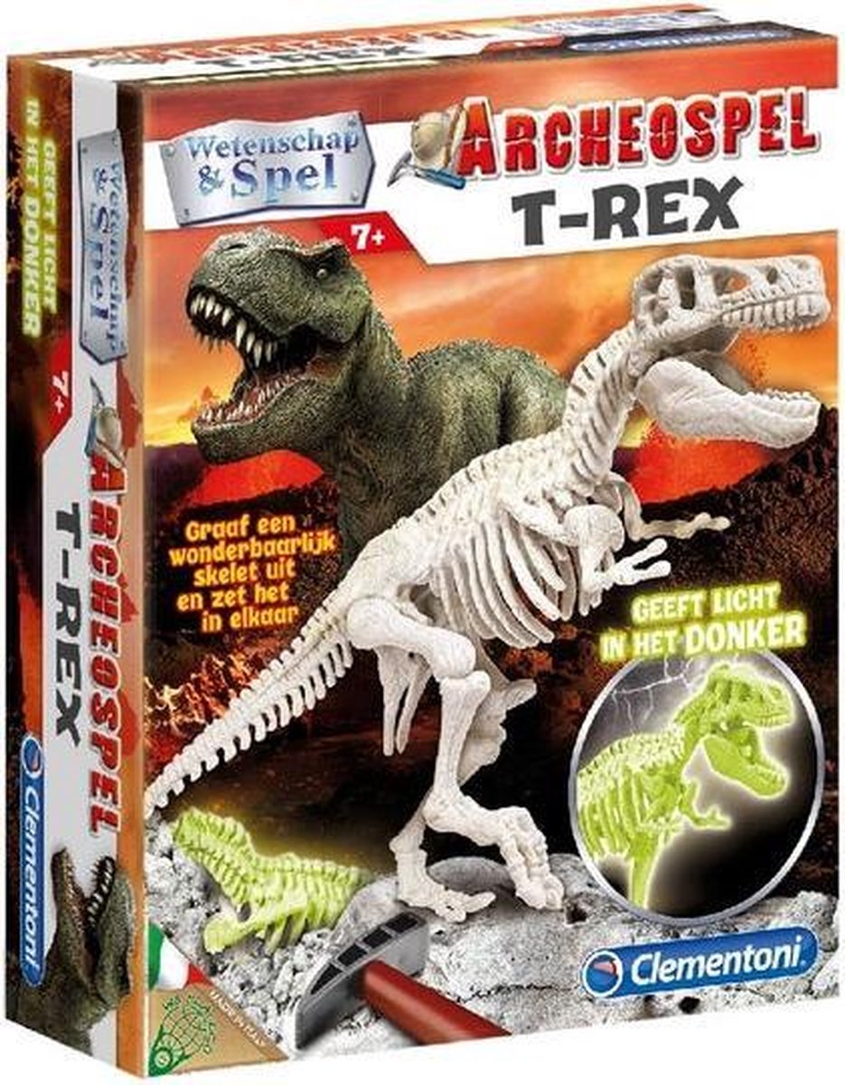 Clementoni Archeospel T-rex Fluoriserend - Beige