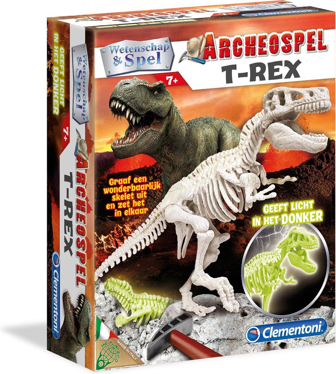 Clementoni Archeospel T-rex Fluoriserend - Beige