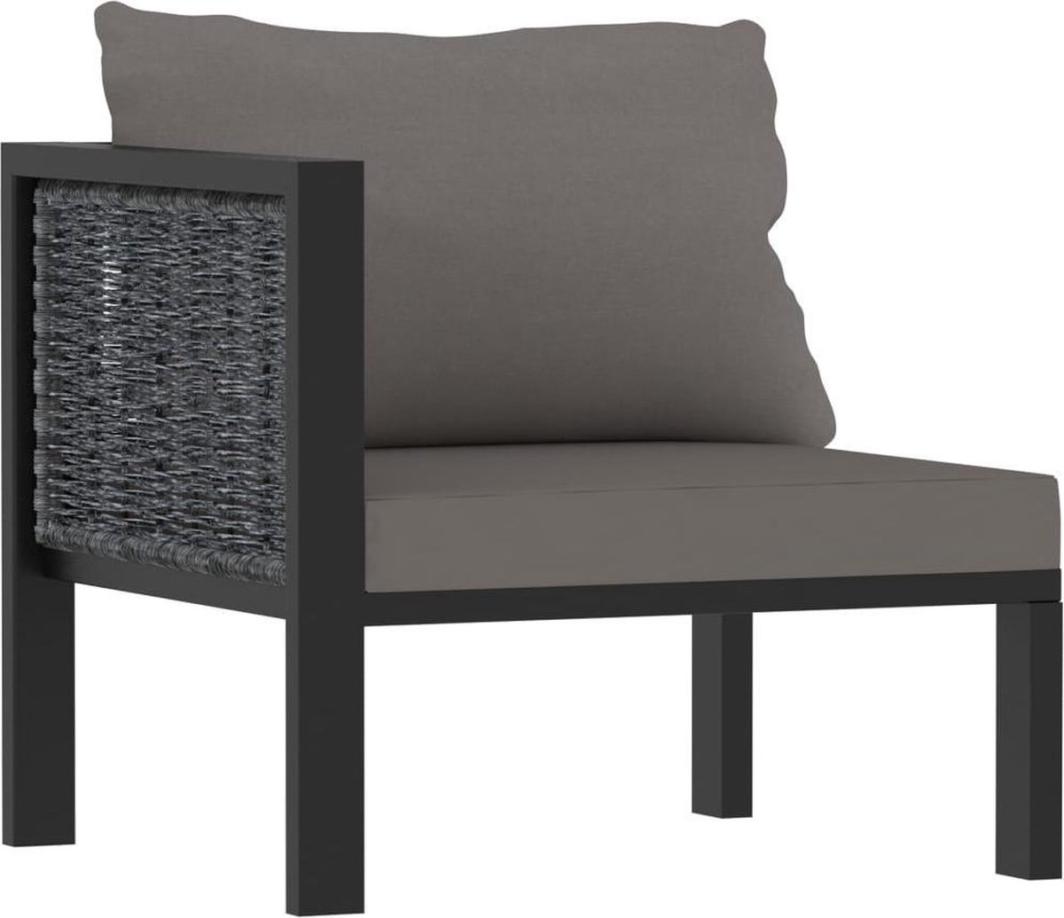 Vidaxl 5-delige Loungeset Met Kussens Poly Rattan Antraciet - Grijs