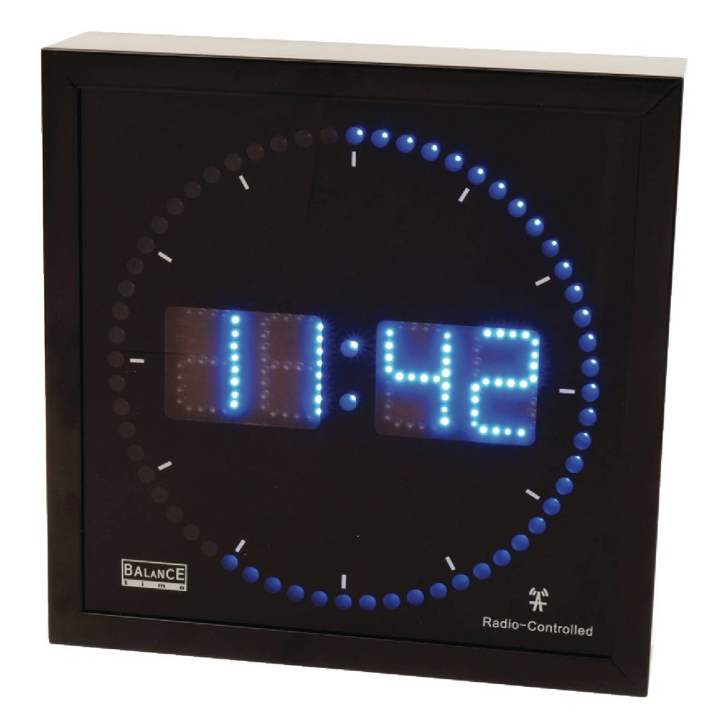 Balance He-clock-27 Aluminium Led Wandklok - Zwart