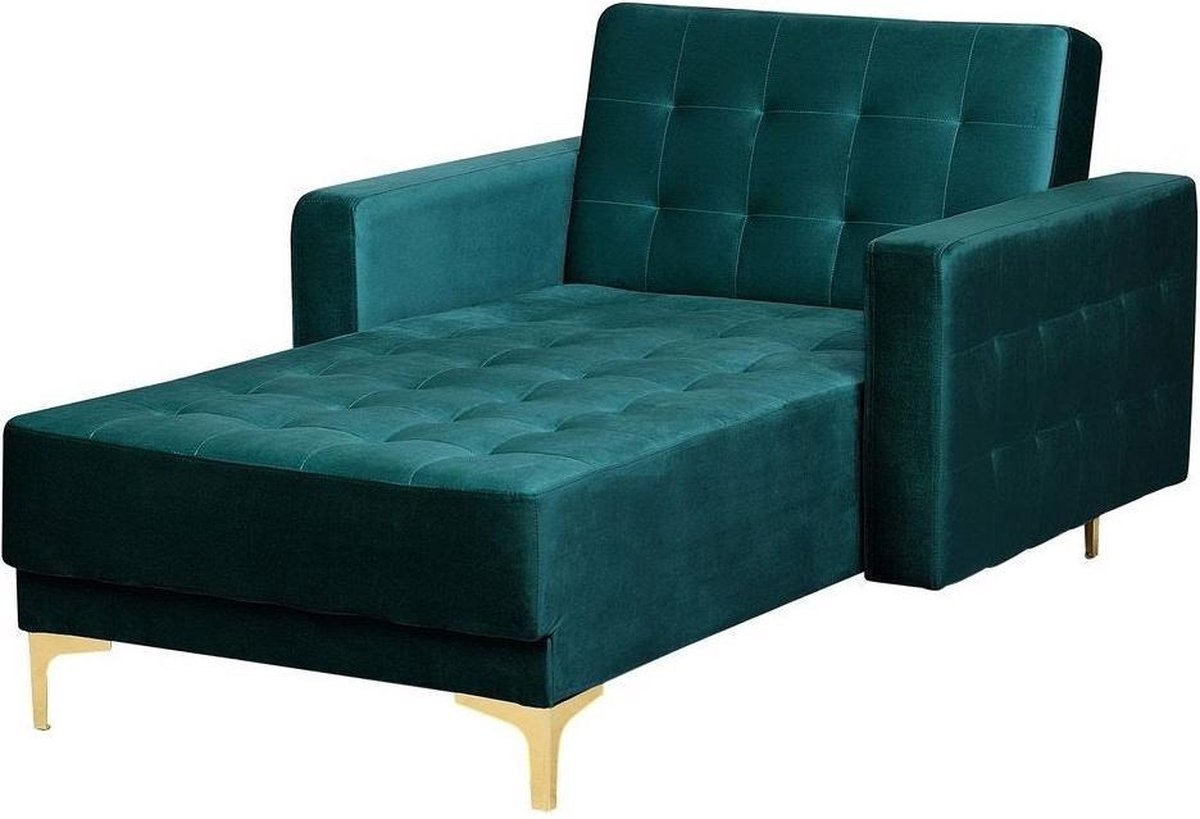 Beliani Aberdeen Chaise Longue Fluweel 168 X 107 Cm - Groen