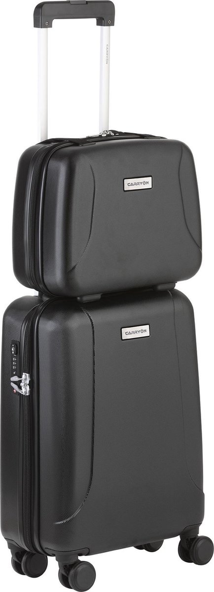 Carry On SkyhopperHandbagageEnBeautycase-55cmTsaTrolley- Make-upKoffer- - Zwart