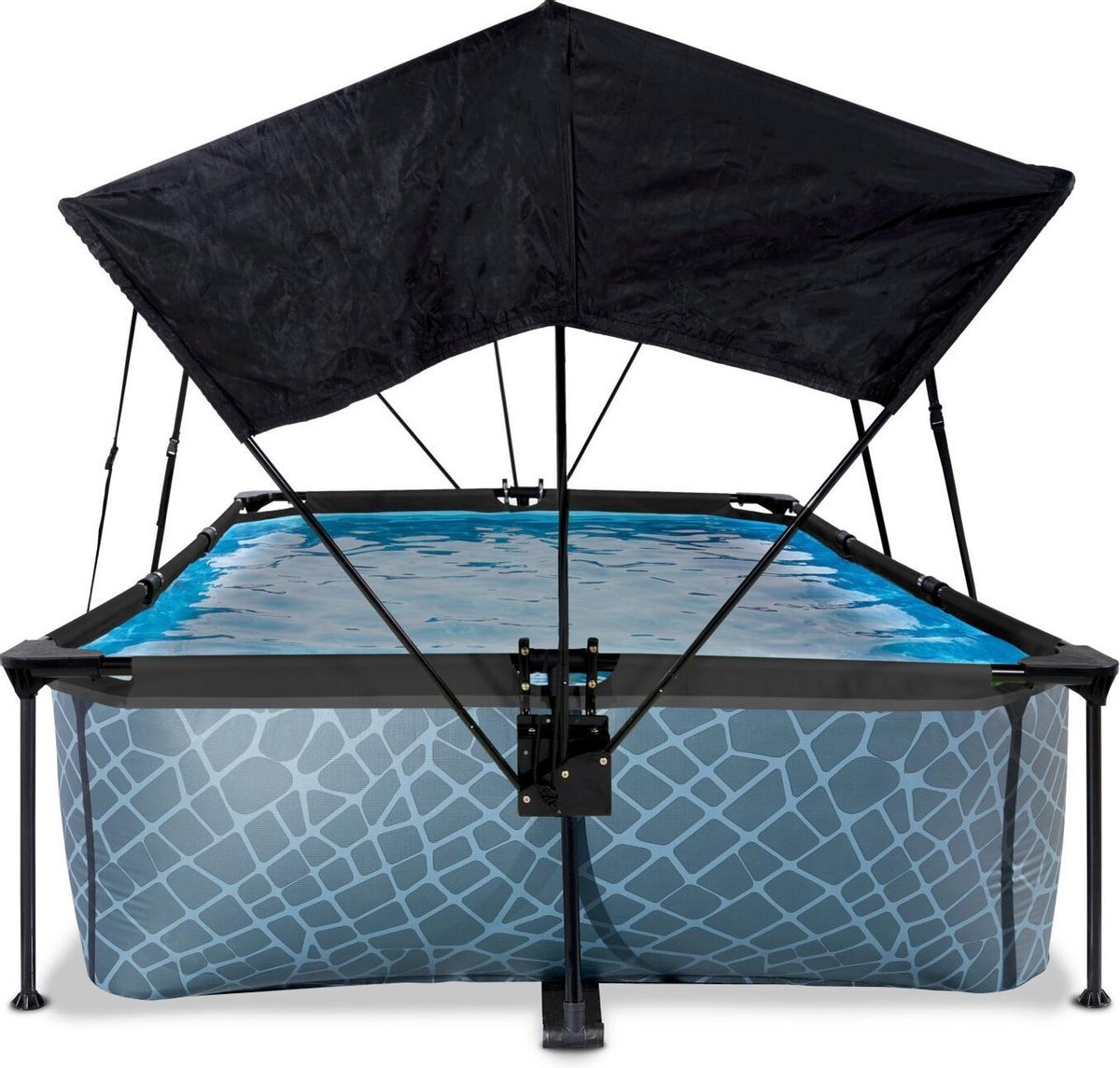 EXIT Toys Stone Zwembad 300x200x65cm Met Schaduwdoek En Filterpomp - - Grijs