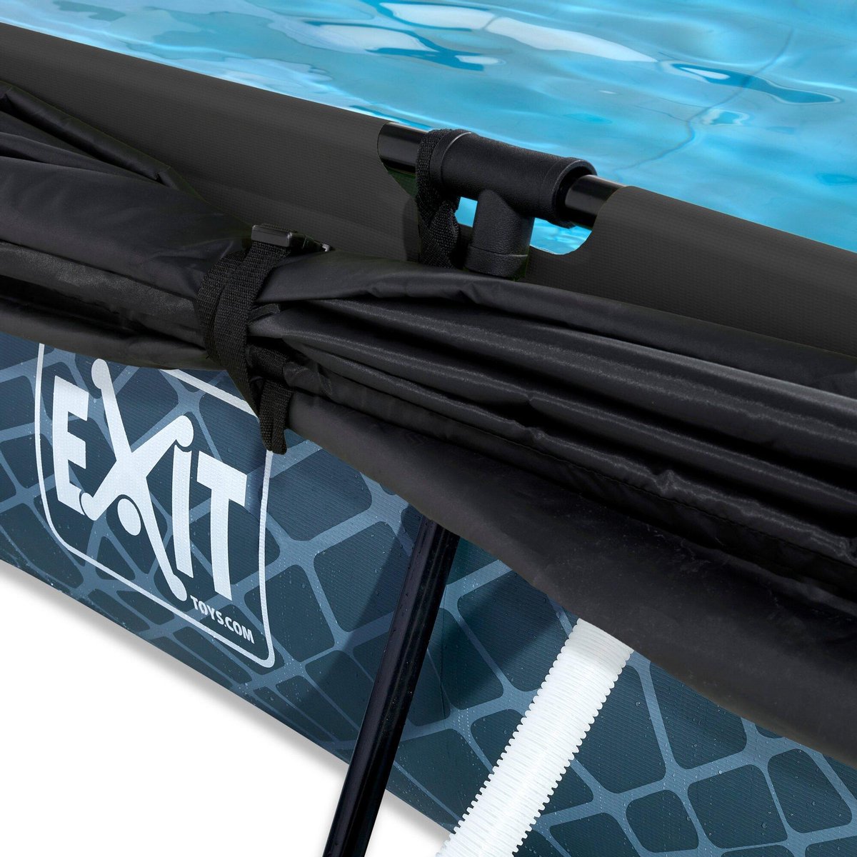 EXIT Toys Stone Zwembad 300x200x65cm Met Schaduwdoek En Filterpomp - - Grijs