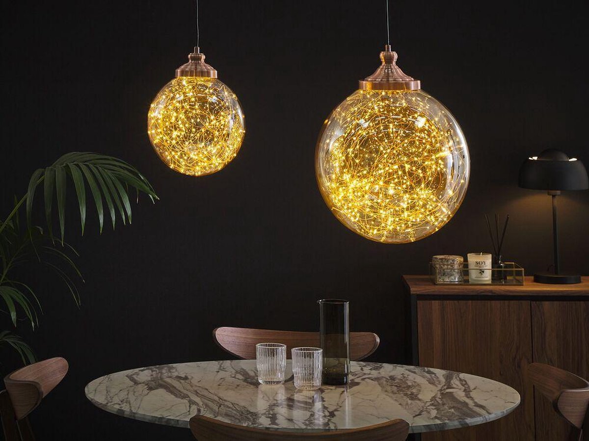 Beliani Beni Hanglamp Glas 40 X 40 Cm