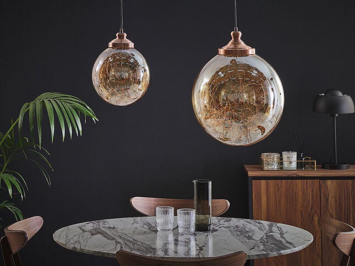 Beliani Beni Hanglamp Glas 40 X 40 Cm