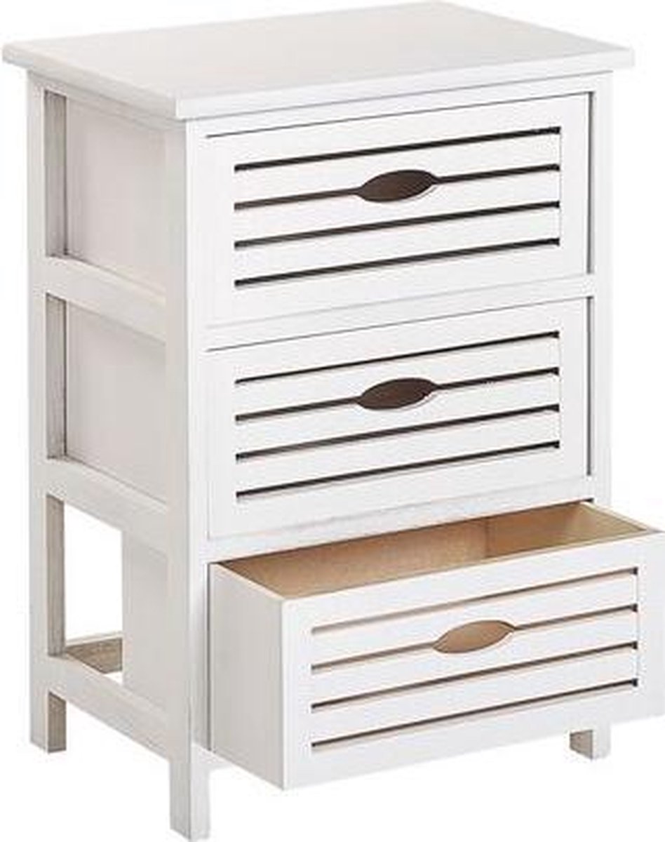 Beliani Lucky Nachtkastje Paulowniahout 29 X 40 Cm - Wit