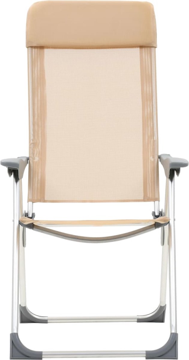 Vidaxl Campingstoelen 4 St Inklapbaar Aluminium Crèmewit
