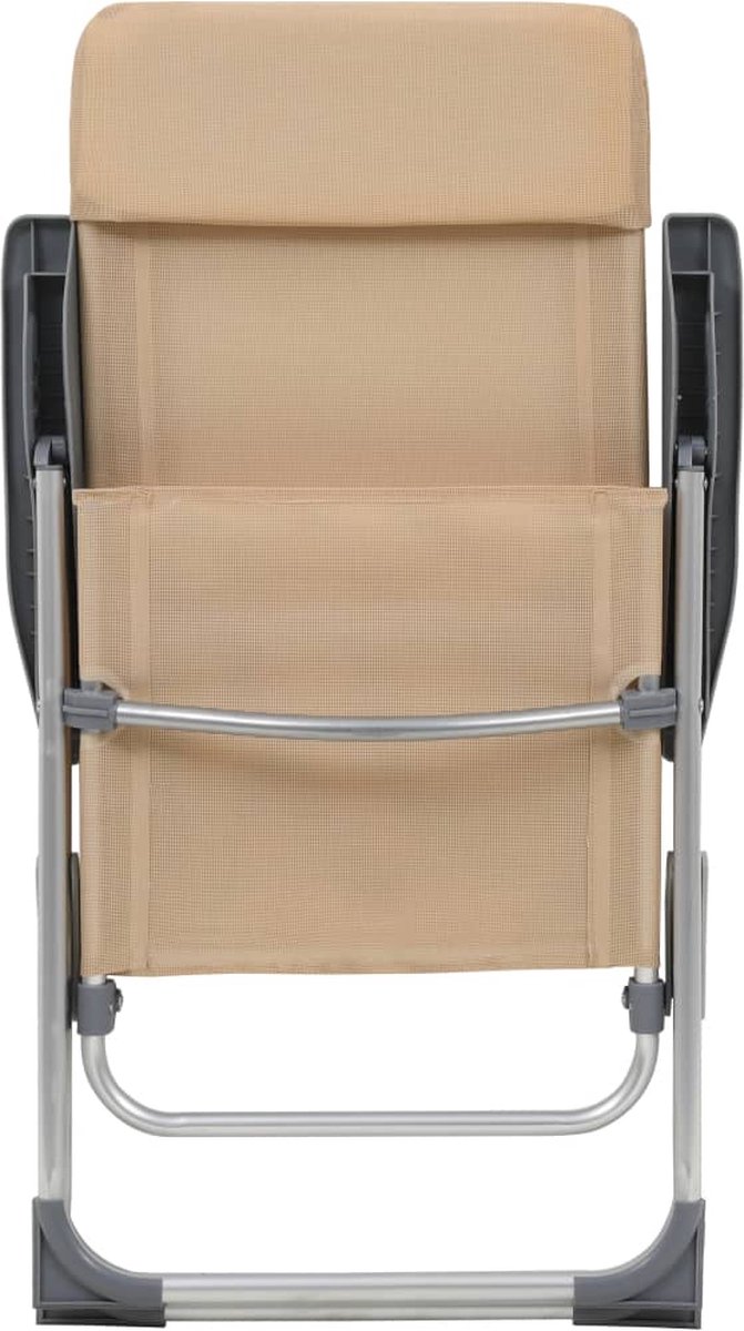 Vidaxl Campingstoelen 4 St Inklapbaar Aluminium Crèmewit