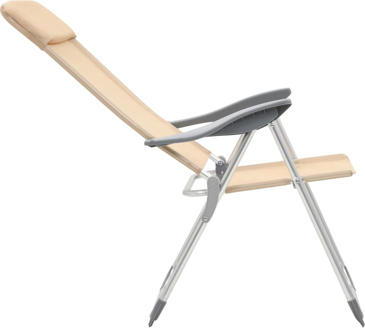 Vidaxl Campingstoelen 4 St Inklapbaar Aluminium Crèmewit