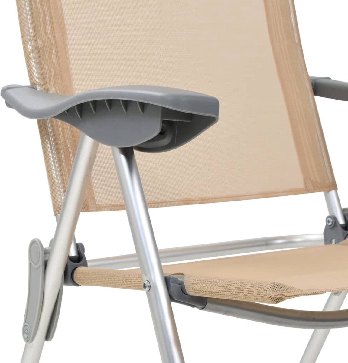 Vidaxl Campingstoelen 4 St Inklapbaar Aluminium Crèmewit