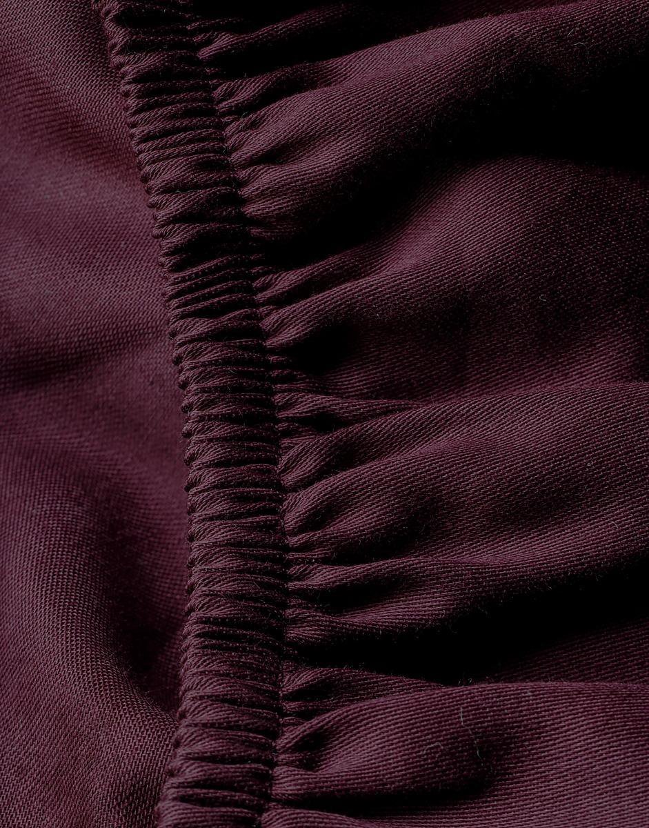 Essenza Satin Hoeslaken - 100% Katoen-satijn - 1-persoons (90x210 Cm) - Burgundy - Paars