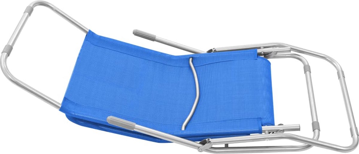 Vidaxl Ligbedden Inklapbaar 2 St Textileen - Blauw