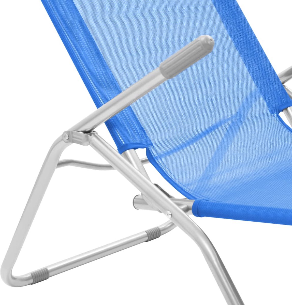 Vidaxl Ligbedden Inklapbaar 2 St Textileen - Blauw
