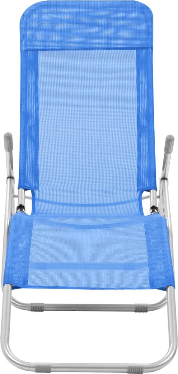Vidaxl Ligbedden Inklapbaar 2 St Textileen - Blauw