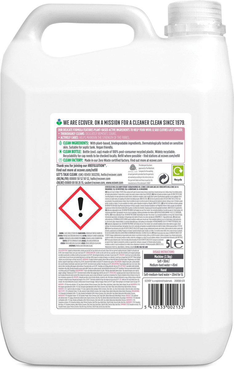 Ecover Wol En Fijnwasmiddel Waterlelie - 5 L