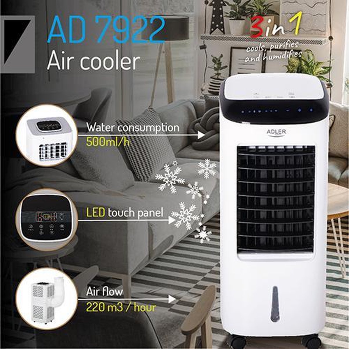 Adler AD 7922 Air Cooler 3 In 1