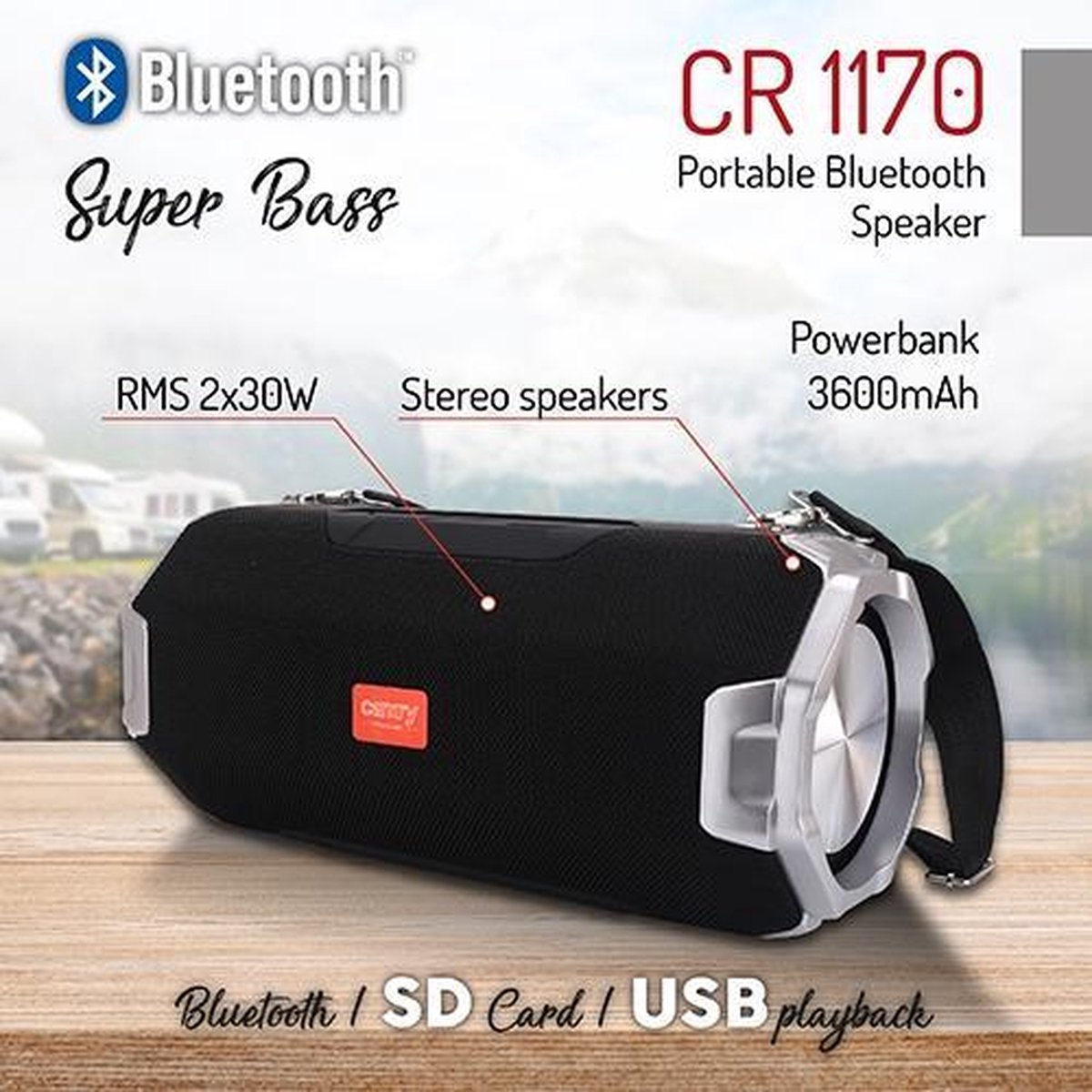 Camry CR 1170 Draagbare Speaker - RMS 2x30W