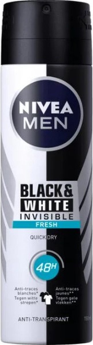 Nivea Deospray Men Invisible Black & White Fresh - 150 ml