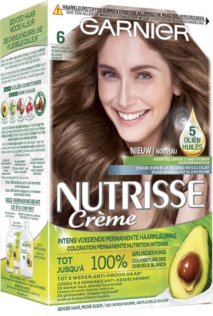 Garnier Nutrisse Crème Haarkleuring 60 - Natuurlijk Donkerblond
