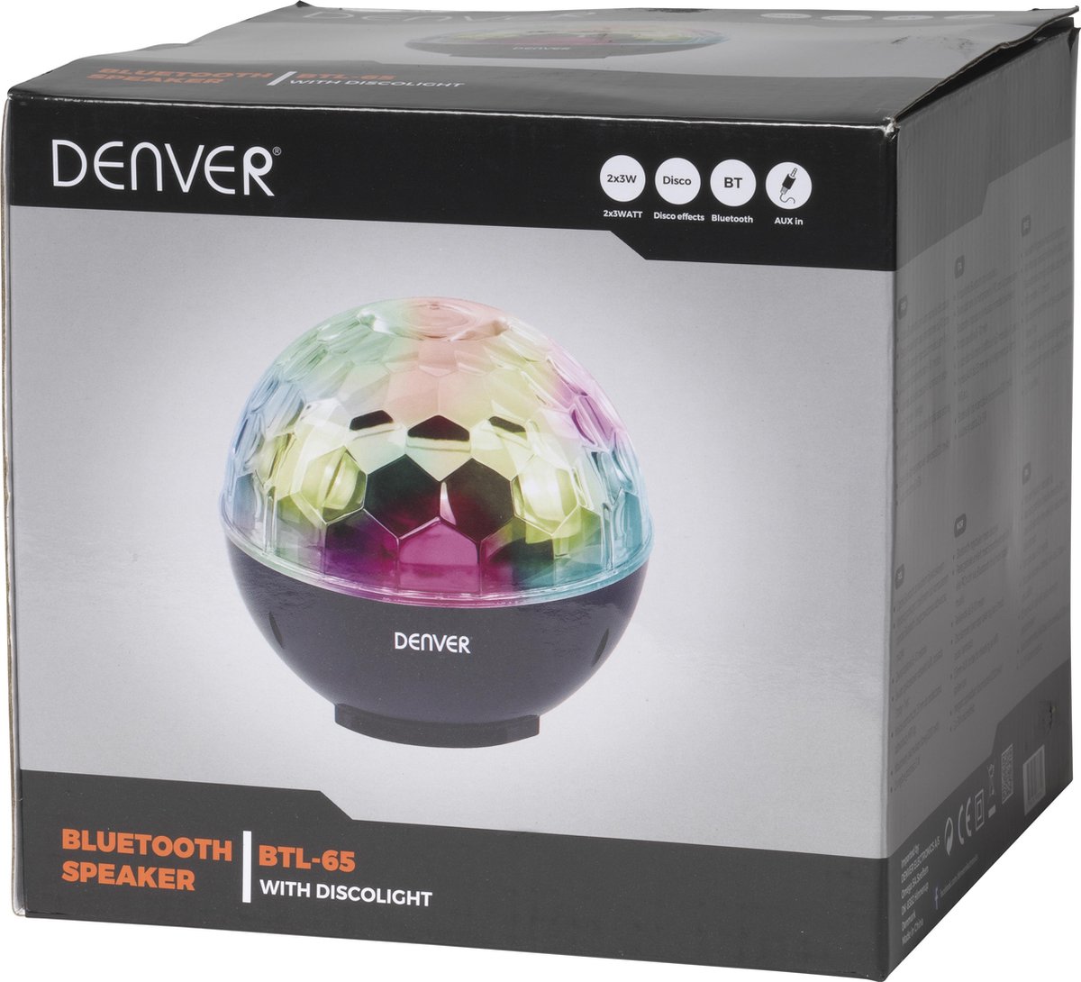 Denver BTL-65 Bluetooth-luidsprekers Disco Licht - - Zwart
