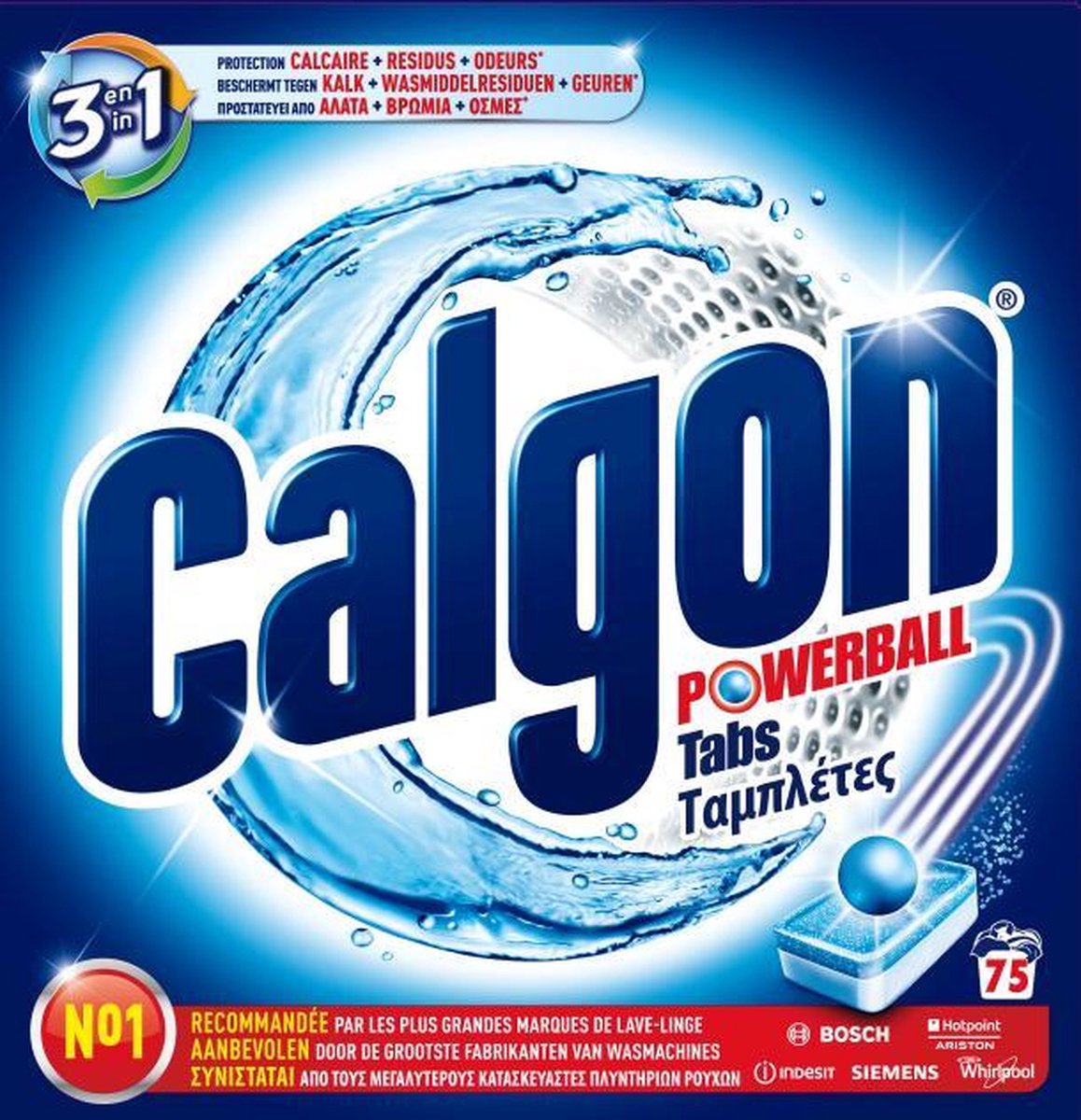 Calgon Acticlean 3 in 1 Tabs - 75 stuks