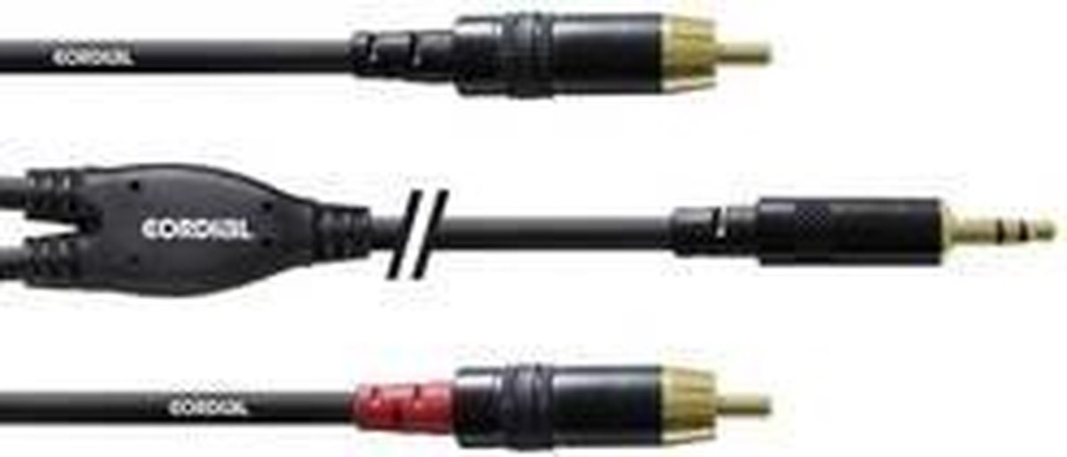 Cordial CFY1.5WCC Intro verloopkabel 3.5mm TRS jack - 2x RCA 1.5m zwart