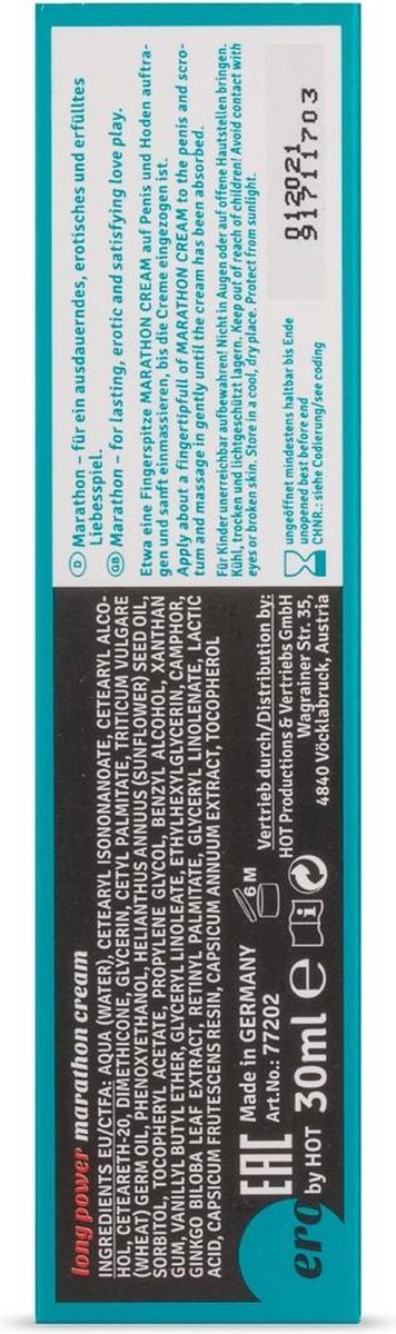 Marathon crème voor mannen