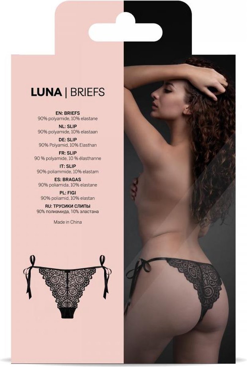 Underneath - Luna Slip Met Striklinten - Zwart