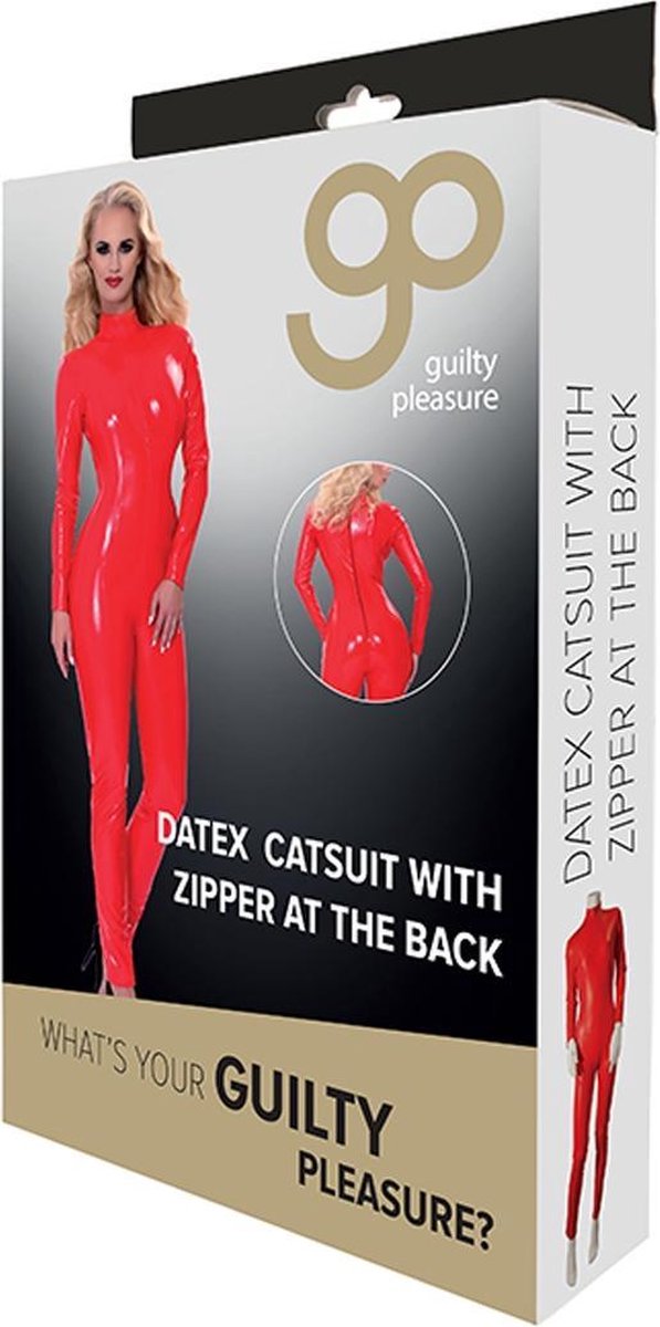 Guilty Pleasure GP Datex Catsuit Met Rits - - Rood