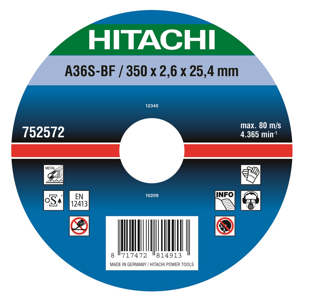 Hitachi Doorslijpschijf voor metaal 400 x 25,4 x 3,2 mm