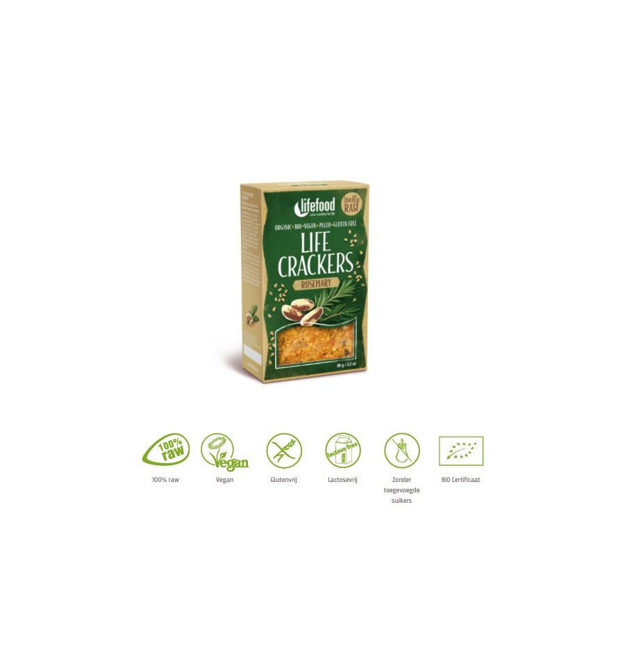 Lifefood Life crackers rozemarijn 90 gram