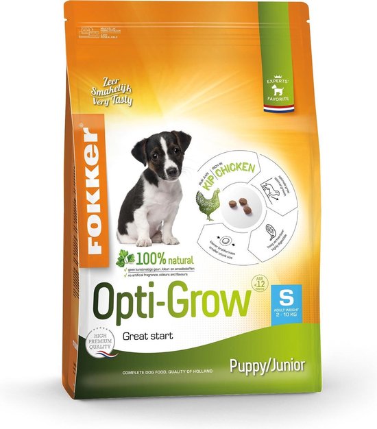 Fokker Dog Opti-Grow S Kip - Hondenvoer - 2.5 kg