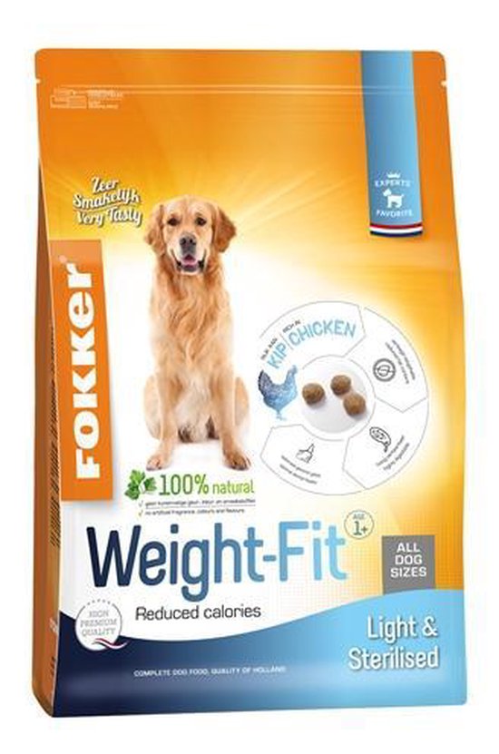 Fokker Dog Weight-Fit Kip - Hondenvoer - 2.5 kg