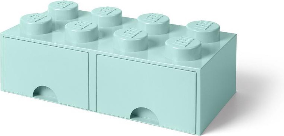 Lego Opberglade Brick 8 - Aqua Blue - Azul